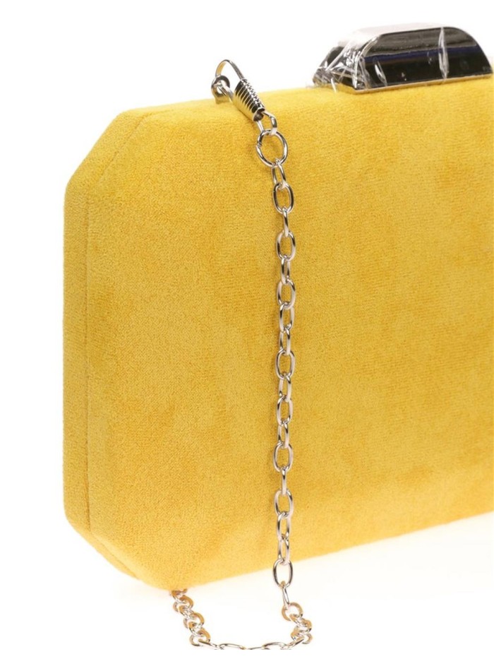 Yellow suede hot sale clutch bag