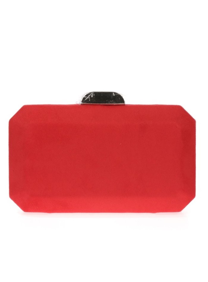 Suede octogonal clutch bag with metallic clasp Lauren Lynn London Accessories - 19
