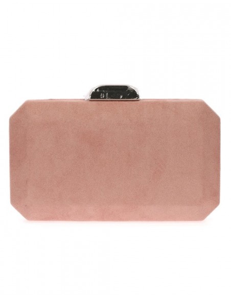 Suede octogonal clutch bag with metallic clasp Lauren Lynn London Accessories - 20  Suede octogonal clutch bag with metallic clasp Lauren Lynn London Accessories - 20