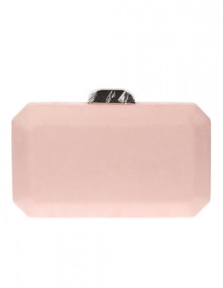 Suede octogonal clutch bag with metallic clasp Lauren Lynn London Accessories - 22  Suede octogonal clutch bag with metallic clasp Lauren Lynn London Accessories - 22