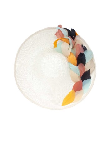 Pamela plate with colored feathers by Cala by Lilian