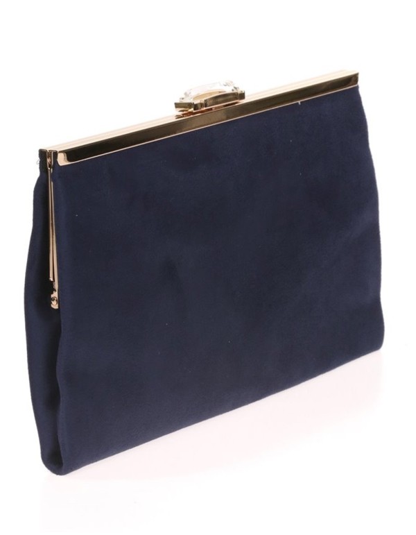 Cartera de fiesta antelina y cierre pedrería Lauren Lynn London Accessories - 4 