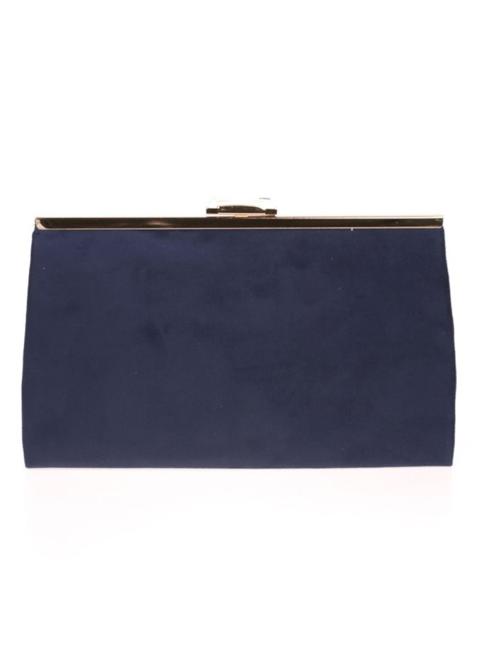 Suede party clutch with rhinestone fastening Lauren Lynn London Accessories - 6