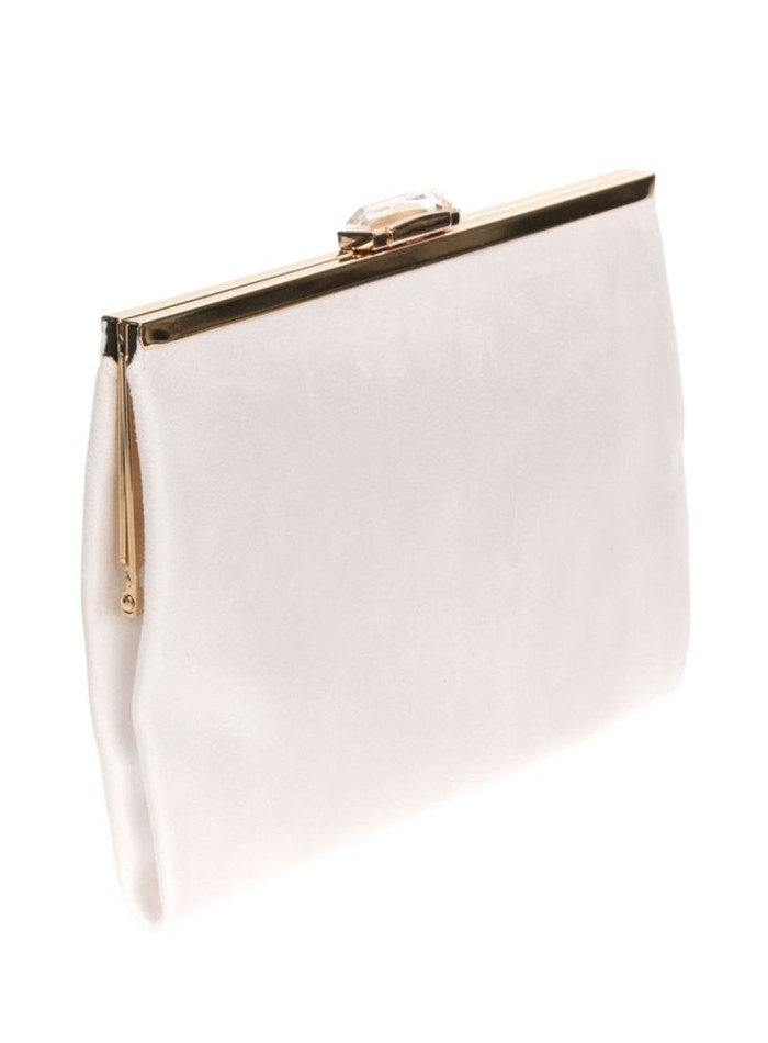 Cartera de fiesta antelina y cierre pedrería Lauren Lynn London Accessories - 8 