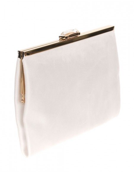 Suede party clutch with rhinestone fastening Lauren Lynn London Accessories - 8 