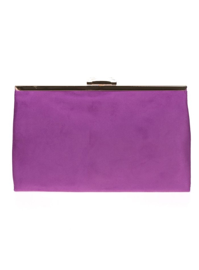 Suede party clutch with rhinestone fastening Lauren Lynn London Accessories - 13