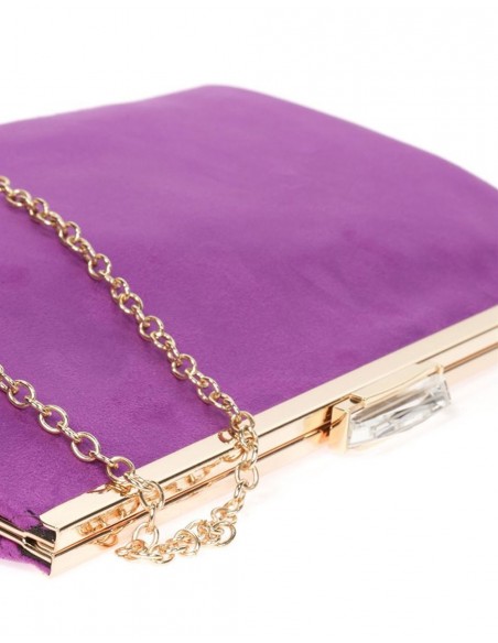 Suede party clutch with rhinestone fastening Lauren Lynn London Accessories - 15  Suede party clutch with rhinestone fastening Lauren Lynn London Accessories - 15