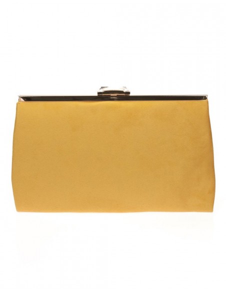 Suede party clutch with rhinestone fastening Lauren Lynn London Accessories - 16 