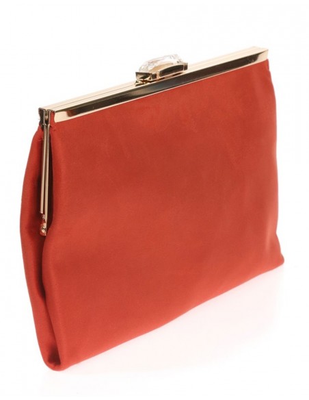 Suede party clutch with rhinestone fastening Lauren Lynn London Accessories - 19  Suede party clutch with rhinestone fastening Lauren Lynn London Accessories - 19