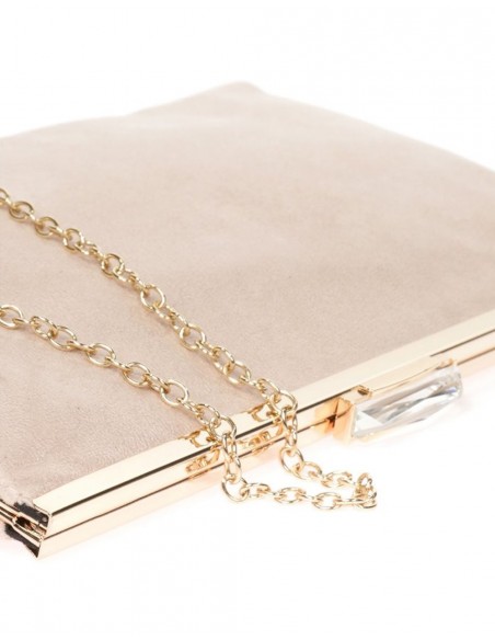 Suede party clutch with rhinestone fastening Lauren Lynn London Accessories - 28 