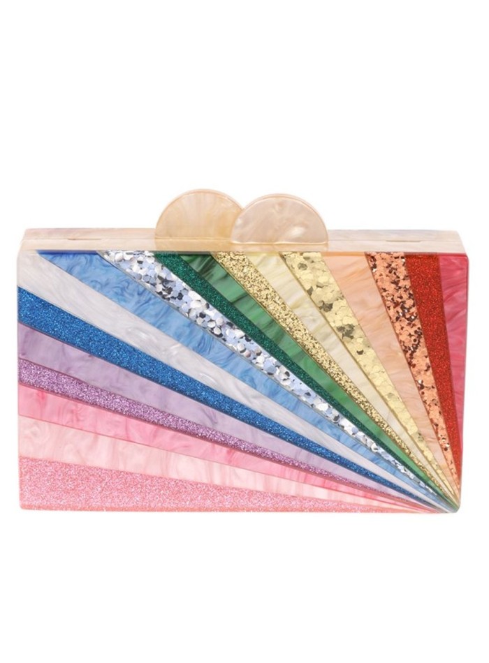 Pearly rainbow clutch bag Lauren Lynn London Accessories - 1