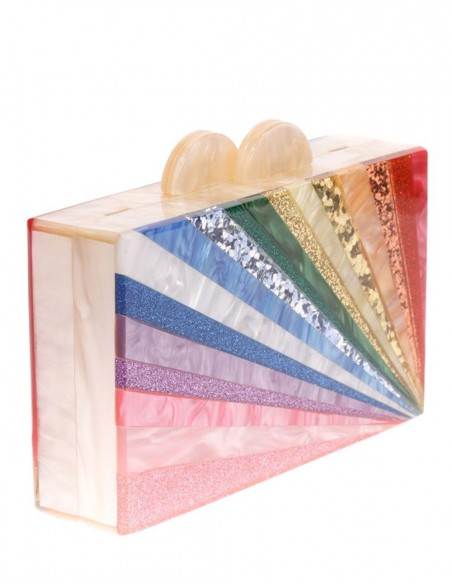 Pearly rainbow clutch bag Lauren Lynn London Accessories - 2  Pearly rainbow clutch bag Lauren Lynn London Accessories - 2