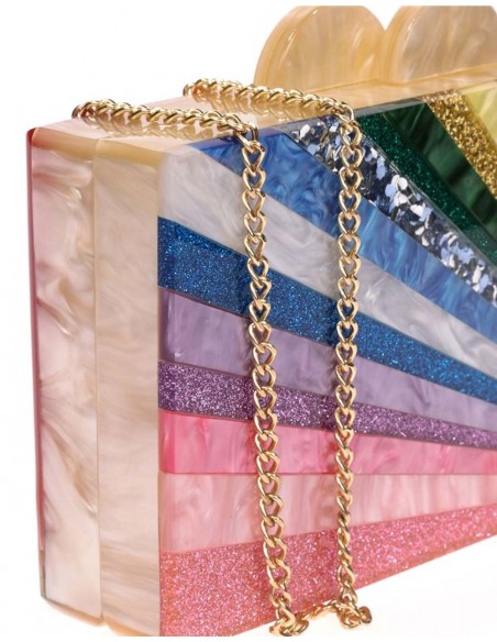 Bolso de fiesta nacarado arcoíris Lauren Lynn London Accessories - 3  Bolso de fiesta nacarado arcoíris Lauren Lynn London Accessories - 3