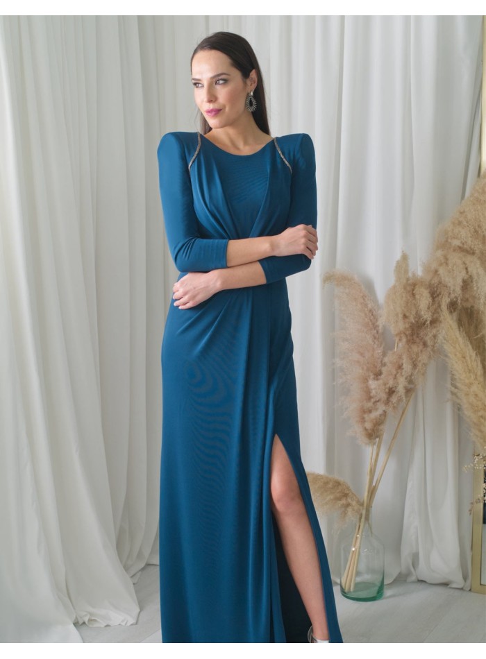 Long knitted gown with jewel application Victoria Victim - 4