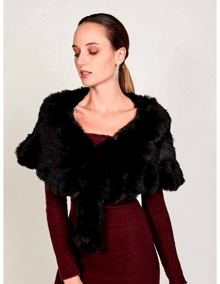 Rabbit fur wrap  black