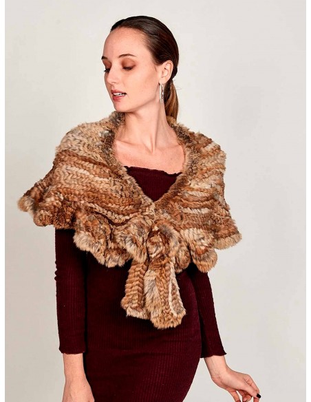 Rabbit fur wrap with brown Rabbit fur wrap with brown