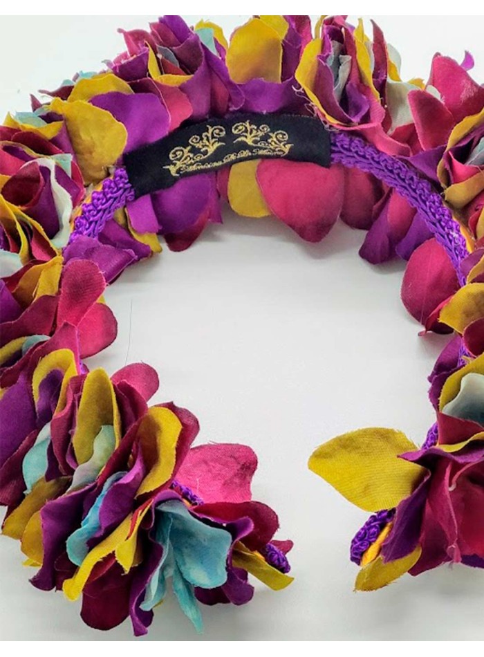 Headband with multicoloured hydrangea petals