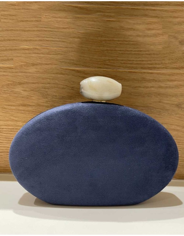 Bolso de fiesta ovalado de ante con cierre efecto marmolado Lauren Lynn London Accessories - 6 