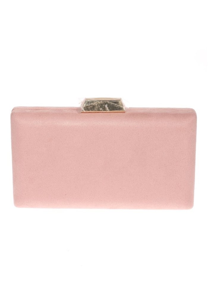 suede clutch bag in baby pink Lauren Lynn London Accessories - 1 