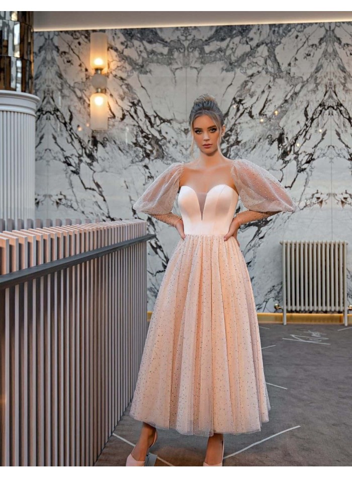 Midi Party Dress With Tulle Skirt INVITADISIMA