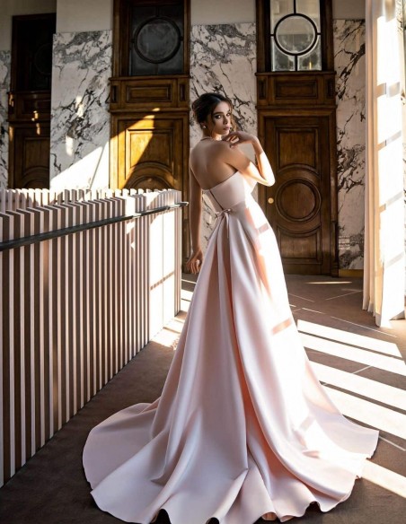 Vestido de fiesta palabra de honor con cinturilla de pedrería EMABRIDE - 3 Vestido de fiesta palabra de honor con cinturilla de pedrería EMABRIDE - 3