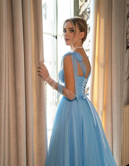 Vestido midi de fiesta con tirantes de lazada y corpiño corazón EMABRIDE - 4 