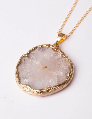 Pendant with white natural stone