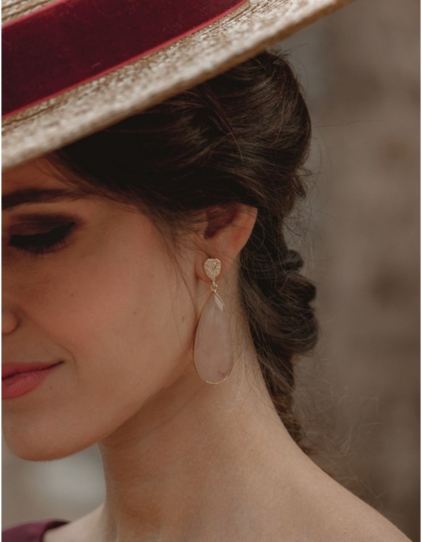 Drop shaped earrings with natural stones - INVITADA PERFECTA
