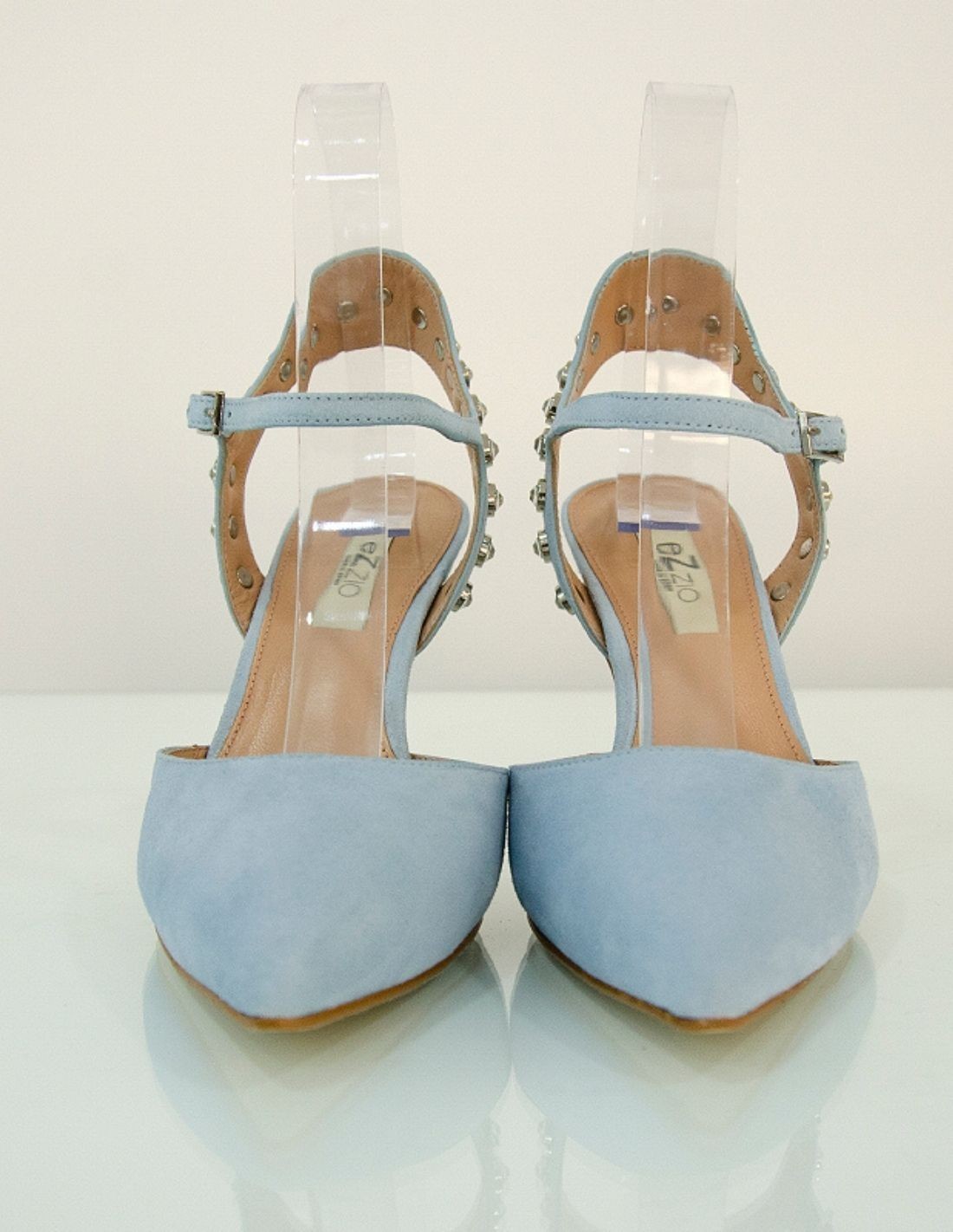 dinastía tienda pico Zapatos destalonados azul celeste para invitadas | INVITADISIMA