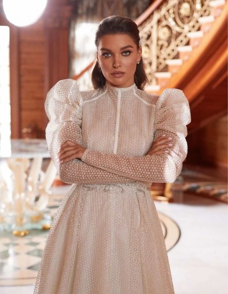 Vestido de novia con manga abullonada y espalda descubierta Pollardi Fashion Group - 2 Vestido de novia con manga abullonada y espalda descubierta Pollardi Fashion Group - 2