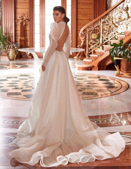 Vestido de novia con manga abullonada y espalda descubierta Pollardi Fashion Group - 3  Vestido de novia con manga abullonada y espalda descubierta Pollardi Fashion Group - 3