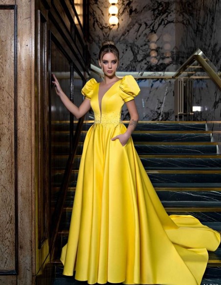 Vestido largo de fiesta con manga farol y escote pronunciado EMABRIDE - 5 Vestido largo de fiesta con manga farol y escote pronunciado EMABRIDE - 5