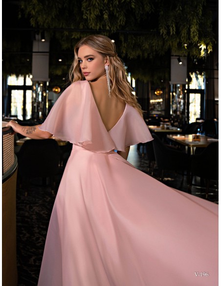 Vestido largo de fiesta con escote capeado y espalda descubierta EMABRIDE - 3 Vestido largo de fiesta con escote capeado y espalda descubierta EMABRIDE - 3