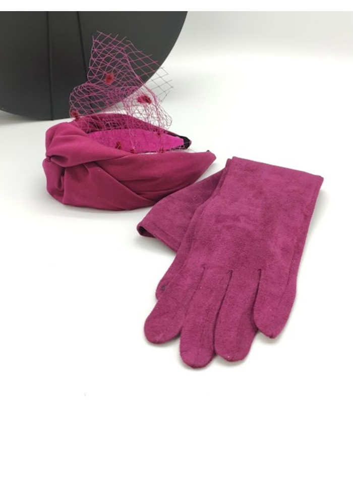 Suede headband and gloves set