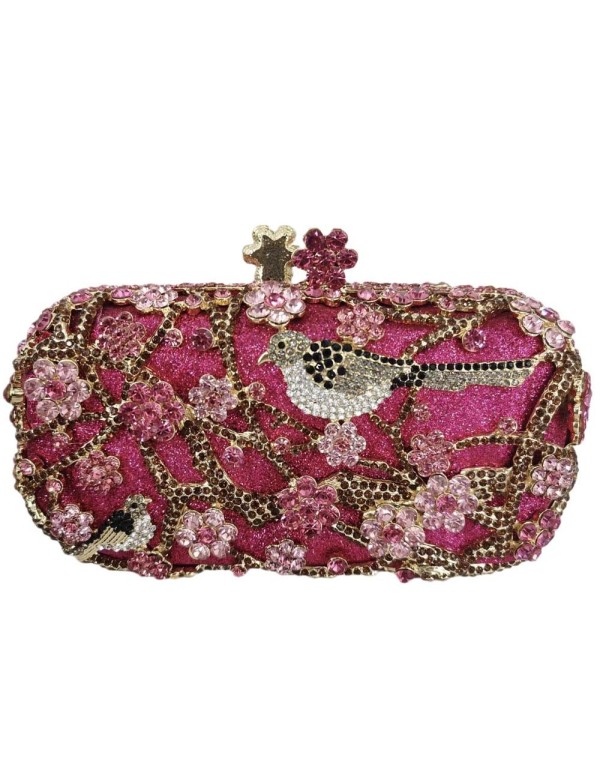 Bolso de mano joya con pajarito en fucsia Lauren Lynn London Accessories - 1