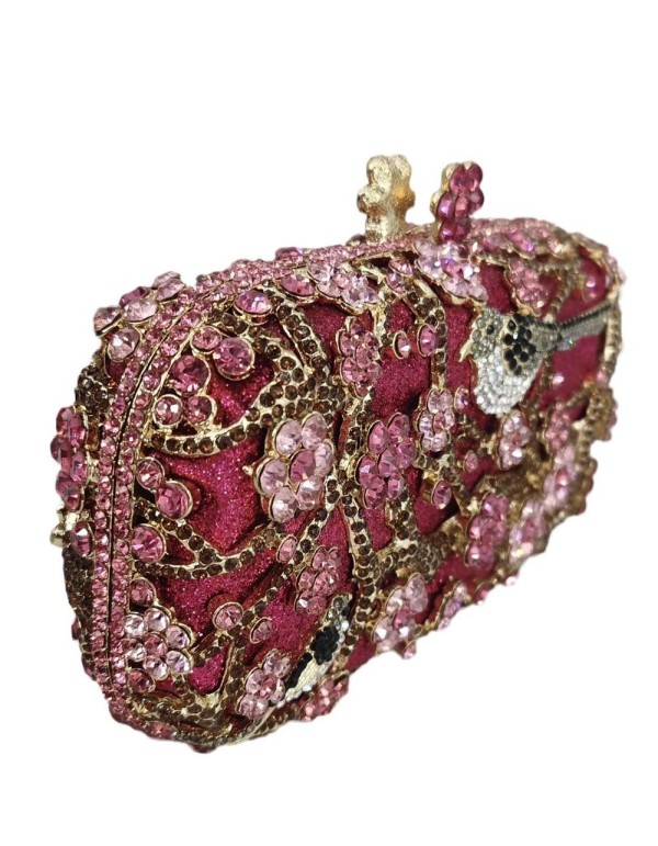 Bolso de mano joya con pajarito en fucsia Lauren Lynn London Accessories - 1  2