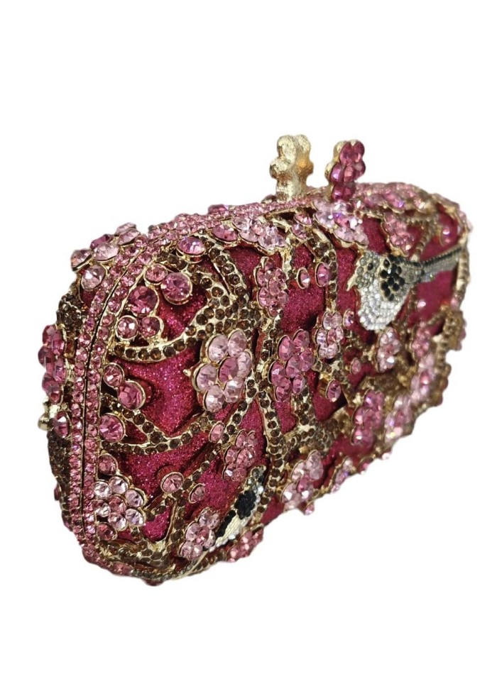Bolso de mano joya con pajarito en fucsia Lauren Lynn London Accessories - 2