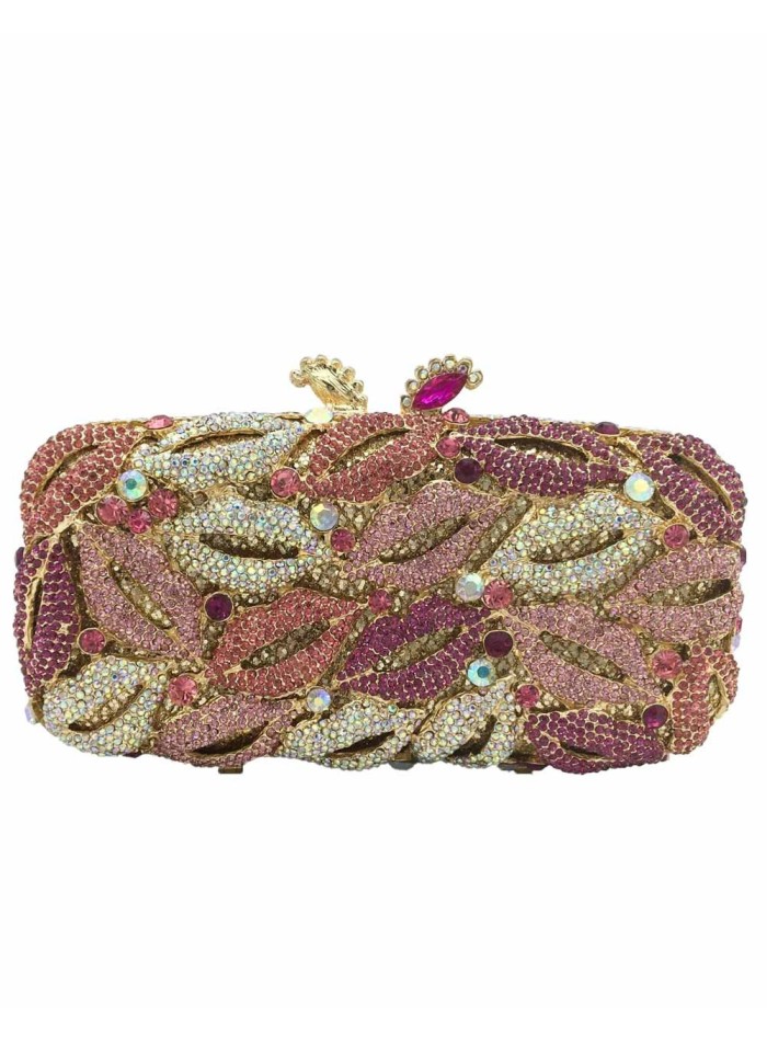 Rectangular jeweled handbag with kisses Lauren Lynn London Accessories - 1 