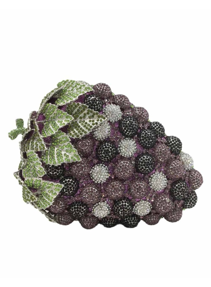 Jeweled handbag in the shape of a bunch of grapes Lauren Lynn London Accessories - 1 