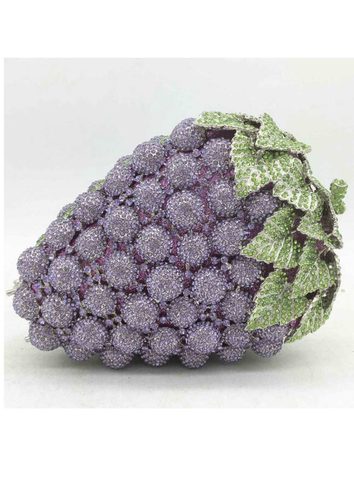 Jeweled handbag in the shape of a bunch of grapes Lauren Lynn London Accessories - 1 