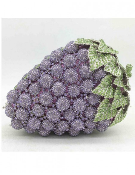 Jeweled handbag in the shape of a bunch of grapes Lauren Lynn London Accessories - 2  Jeweled handbag in the shape of a bunch of grapes Lauren Lynn London Accessories - 2