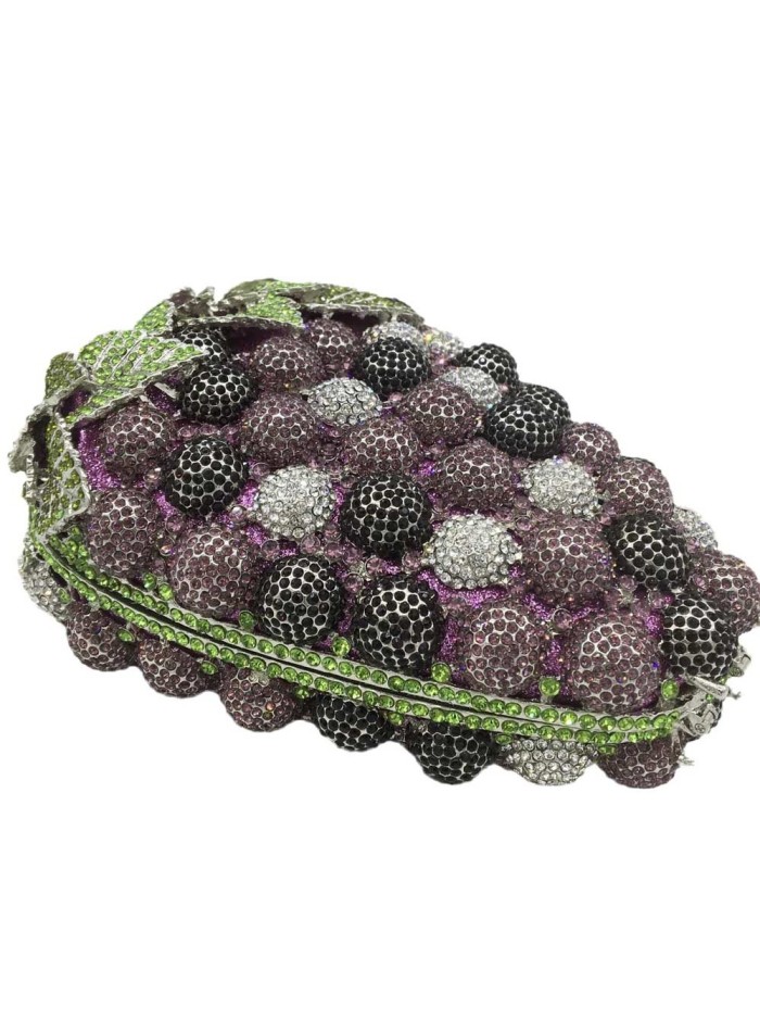 Jeweled handbag in the shape of a bunch of grapes Lauren Lynn London Accessories - 3