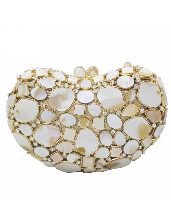 Bolso de mano joya con cristales y conchas naturales Lauren Lynn London Accessories - 1
