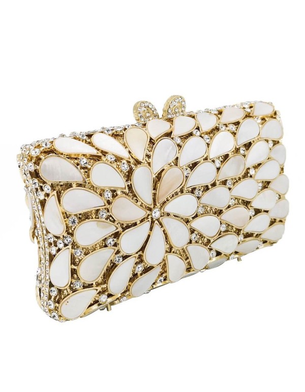 Bolso de mano joya rectangular con cristales y conchas naturales Lauren Lynn London Accessories - 2