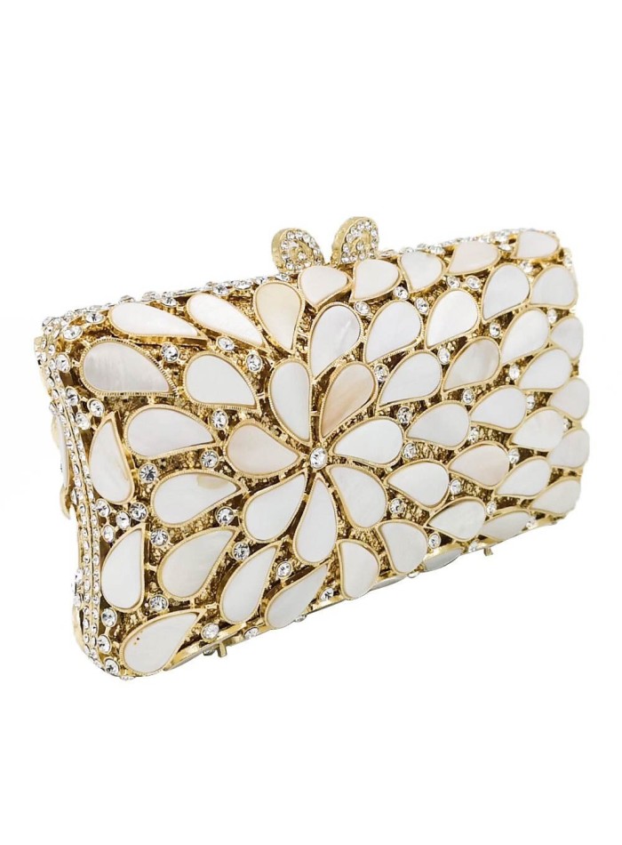 Rectangular jewellery handbag with crystals and natural shells Lauren Lynn London Accessories - 2