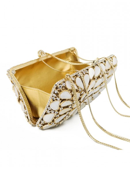 Bolso de mano joya rectangular con cristales y conchas naturales Lauren Lynn London Accessories - 4  Bolso de mano joya rectangular con cristales y conchas naturales Lauren Lynn London Accessories - 4