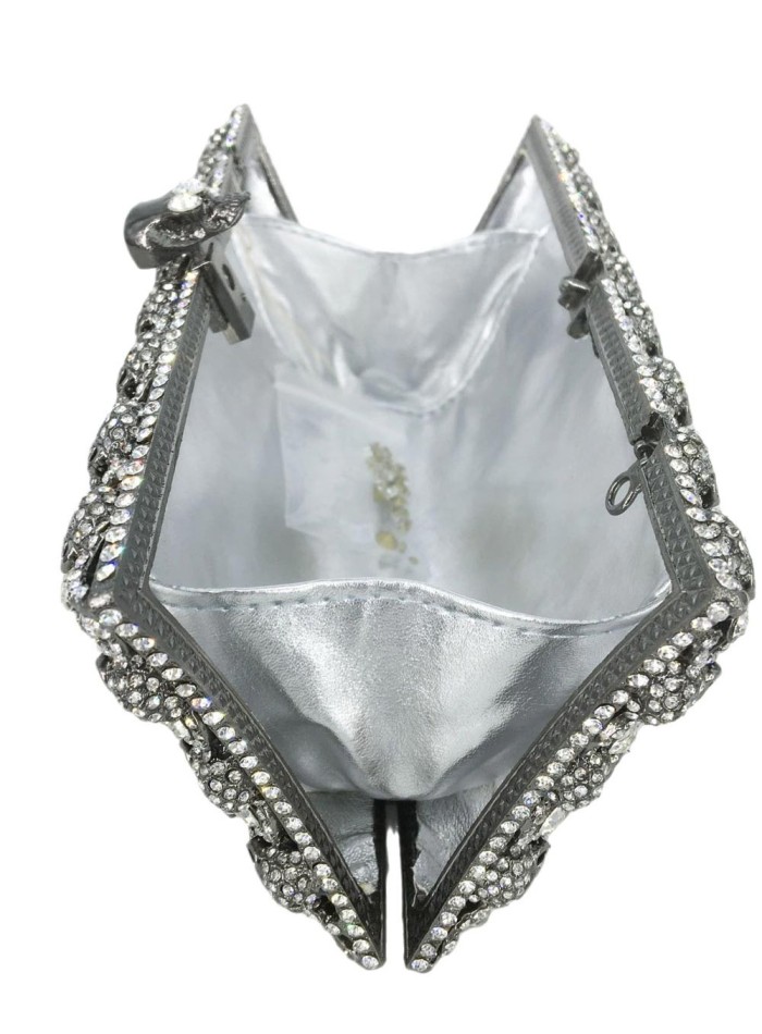 Bolso de mano joya negro con pequeñas cadaveras Lauren Lynn London Accessories - 4