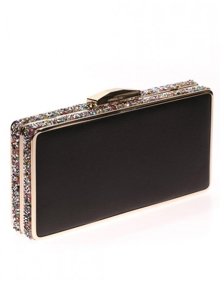 Clutch bag with rhinestones on the side - rectangular Lauren Lynn London Accessories - 5 Clutch bag with rhinestones on the side - rectangular Lauren Lynn London Accessories - 5