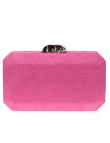Suede octogonal clutch bag with metallic clasp Lauren Lynn London Accessories - 28  Suede octogonal clutch bag with metallic clasp Lauren Lynn London Accessories - 28