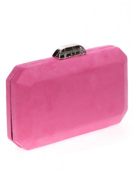 Suede octogonal clutch bag with metallic clasp Lauren Lynn London Accessories - 29  Suede octogonal clutch bag with metallic clasp Lauren Lynn London Accessories - 29